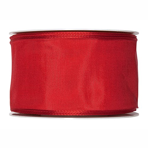 FloristryWarehouse Red Taffeta Satin Fabric Ribbon 2.5 Inches Wide...