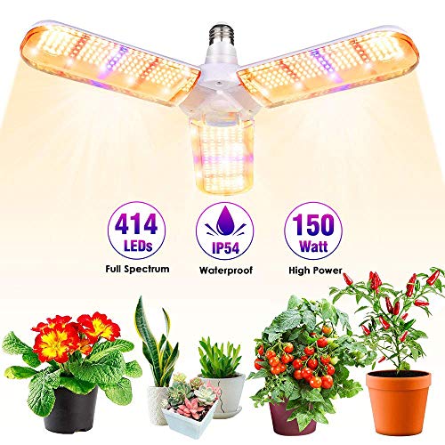 150W LED Grow Light Bulb - 414 LED Plant Light Bulb E26/E27 Sunlik...