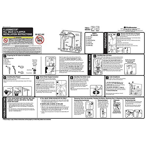 Fluidmaster 400CRP14 Fill Valve and 2-inch Flapper Repair Kit Pac...