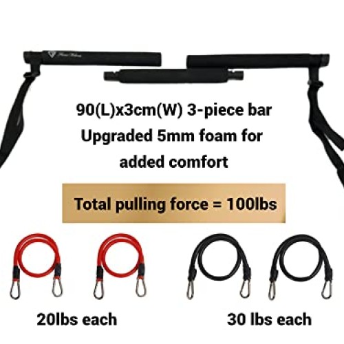 Fluxur Wellness Upgraded Pilates Bar with 4 Resistance Bands, Door...