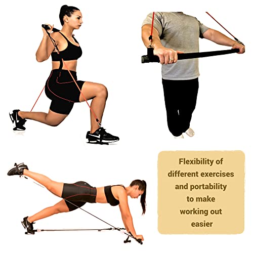 Fluxur Wellness Upgraded Pilates Bar with 4 Resistance Bands, Door...