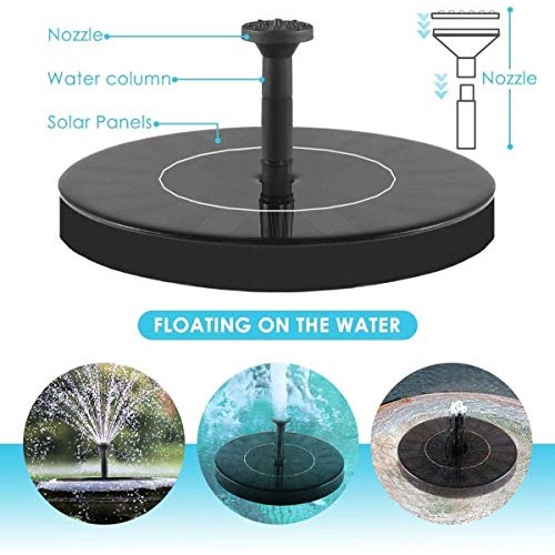Solar Fountain Pump,Solar Bird Bath Fountain for Bird Bath, Pond, ...