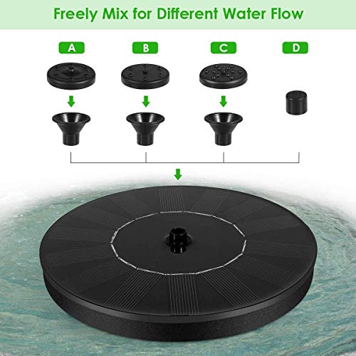 Solar Fountain Pump,Solar Bird Bath Fountain for Bird Bath, Pond, ...