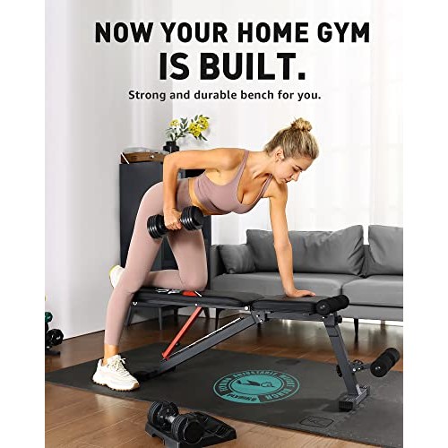 FLYBIRD Adjustable Weight Bench, Workout Benches for Home Gym, Stu...