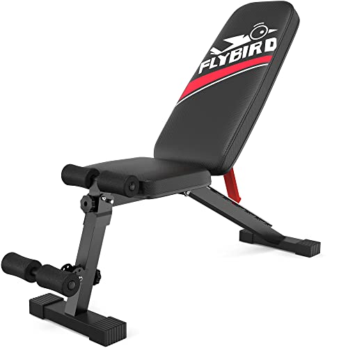 FLYBIRD Adjustable Weight Bench, Workout Benches for Home Gym, Stu...
