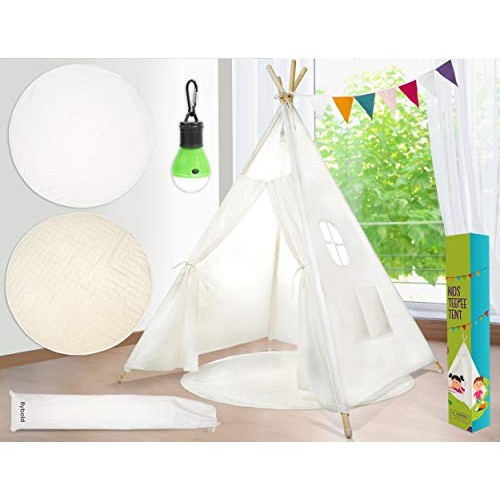 Kids Teepee Tent Children Play Tent 5 ft Raw White Cotton Canvas F...