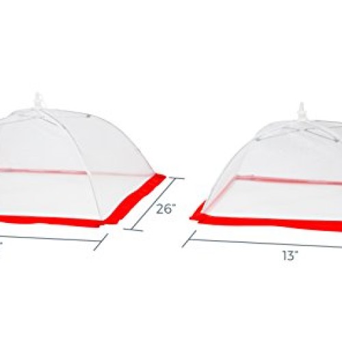 FlyFix Pop-Up Food Cover Tent 4 Pack - Reusable, Mesh, Collapsib...