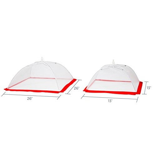 FlyFix Pop-Up Food Cover Tent 4 Pack - Reusable, Mesh, Collapsib...