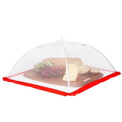 FlyFix Pop-Up Food Cover Tent 4 Pack - Reusable, Mesh, Collapsib...