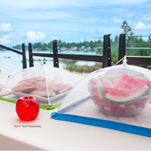 FlyFix Pop-Up Food Cover Tent 4 Pack - Reusable, Mesh, Collapsib...