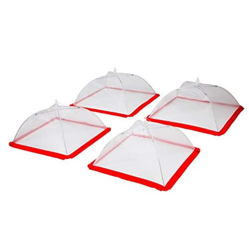 FlyFix Pop-Up Food Cover Tent 4 Pack - Reusable, Mesh, Collapsib...