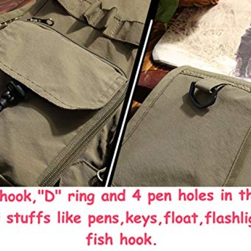 Flygo Mens Casual Lightweight Outdoor Travel Fishing Vest Jacket ...
