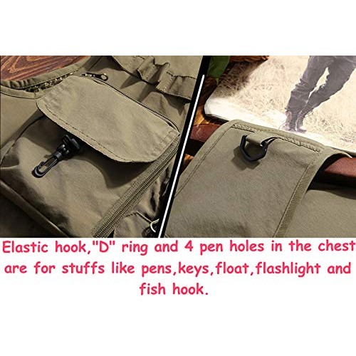 Flygo Mens Casual Lightweight Outdoor Travel Fishing Vest Jacket ...