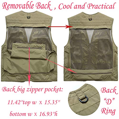 Flygo Mens Casual Lightweight Outdoor Travel Fishing Vest Jacket ...