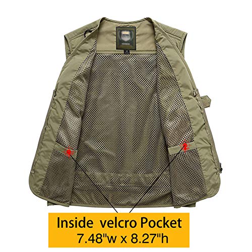 Flygo Mens Casual Lightweight Outdoor Travel Fishing Vest Jacket ...
