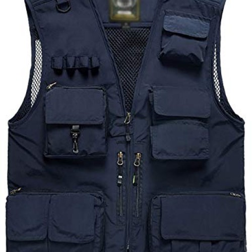 Flygo Mens Casual Lightweight Outdoor Travel Fishing Vest Jacket ...