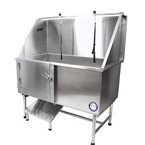 Flying Pig Grooming 50 Stainless Steel Pet Dog Bath Tub with Fauc...