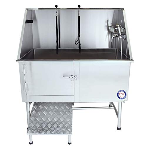 Flying Pig Grooming 50 Stainless Steel Pet Dog Bath Tub with Fauc...