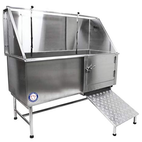 Flying Pig Grooming 62 Stainless Steel Pet Dog Bath Tub with Fauc...