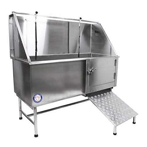 Flying Pig Grooming 62 Stainless Steel Pet Dog Bath Tub with Fauc...