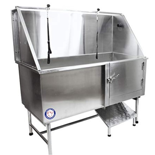 Flying Pig Grooming 62 Stainless Steel Pet Dog Bath Tub with Fauc...