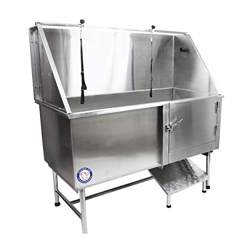 Flying Pig Grooming 62 Stainless Steel Pet Dog Bath Tub with Fauc...