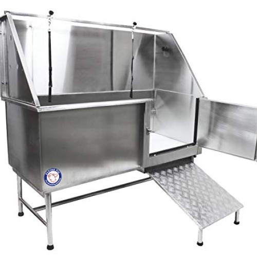 Flying Pig Grooming 62 Stainless Steel Pet Dog Bath Tub with Fauc...