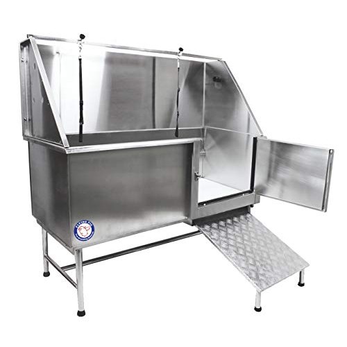 Flying Pig Grooming 62 Stainless Steel Pet Dog Bath Tub with Fauc...