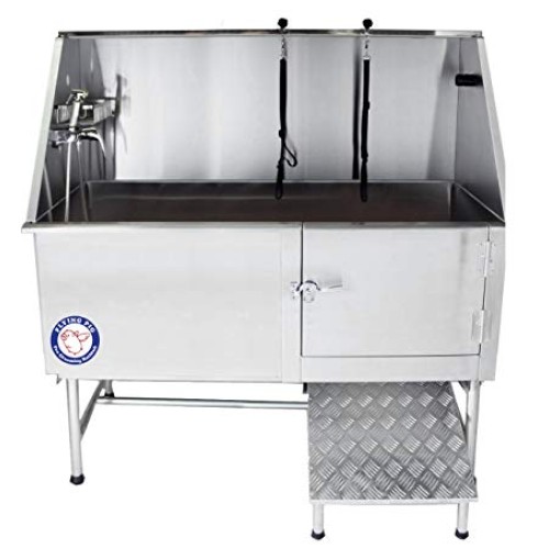 Flying Pig Grooming 62 Stainless Steel Pet Dog Bath Tub with Fauc...