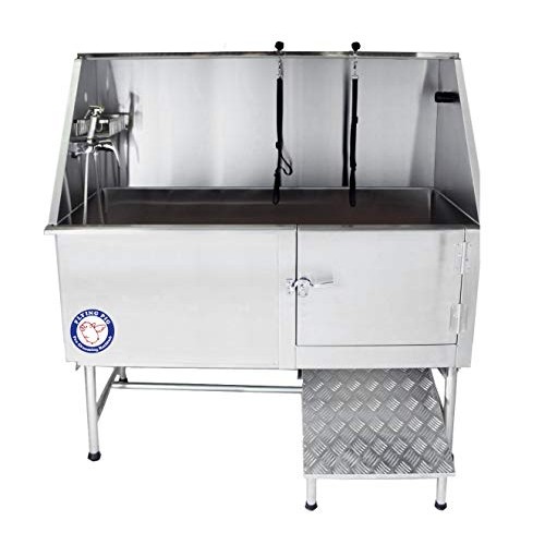 Flying Pig Grooming 62 Stainless Steel Pet Dog Bath Tub with Fauc...