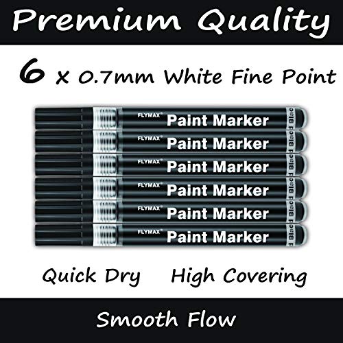 Black Acrylic Paint Pen, 6 Pack 0.7mm Acrylic Black Permanent Mark...