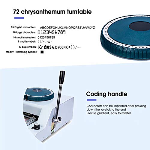 Manual Embosser Machine Card PVC Card Embosser, 72 Character Card ...