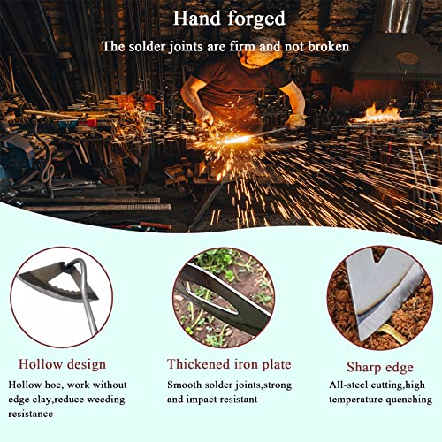 FmnyYaid Garden Hoe All-Steel Hardened Hollow Hoe, Sharp Durable G...