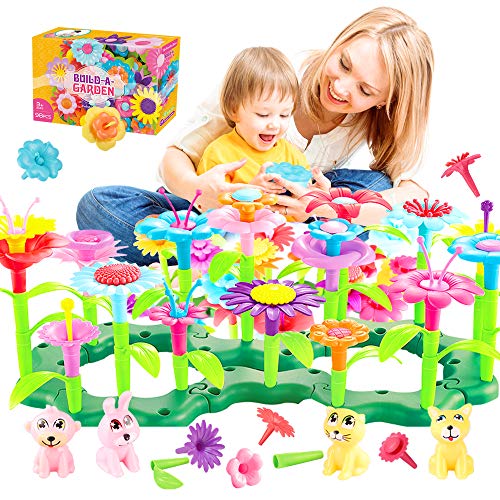 FNKTQL Flower Garden Building Toys for Girls, Early Educational Bi...
