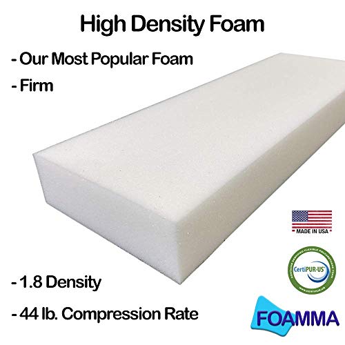 FOAMMA 0.5 x 24 x 72 High Density Upholstery Foam Cushion,Seat ...