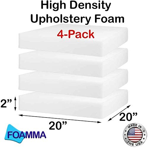 FOAMMA 4-Pack 2 x 20 x 20 HD Upholstery Foam High Density Foa...