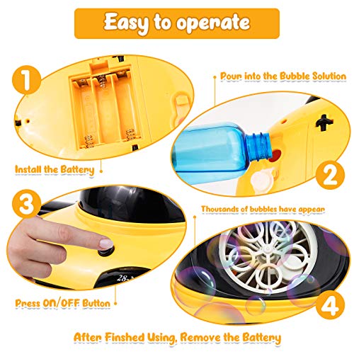 Foayex Bubble Machine Spaceship Bubble Blower 2000+ Bubbles Per Mi...