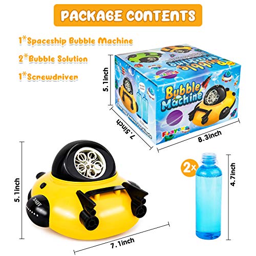 Foayex Bubble Machine Spaceship Bubble Blower 2000+ Bubbles Per Mi...