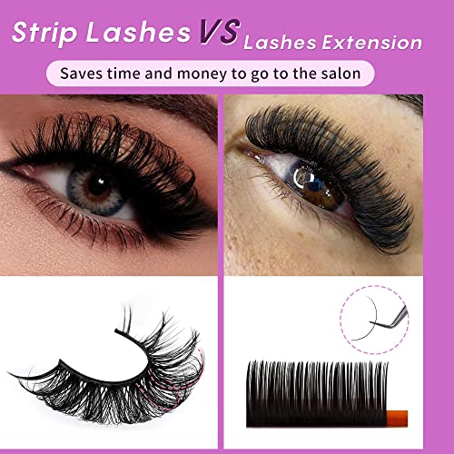 Focipeysa False Lashes Natural Look 20 Pairs Strip Fluffy D Curl F...