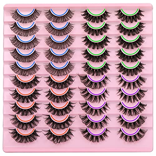 Focipeysa False Lashes Natural Look 20 Pairs Strip Fluffy D Curl F...