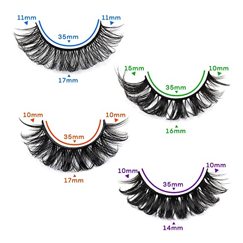 Focipeysa False Lashes Natural Look 20 Pairs Strip Fluffy D Curl F...