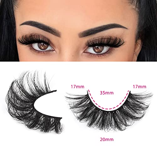 Focipeysa Lashes Mink Fluffy Wispy False Eyelashes 20mm Dramatic F...