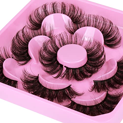 Focipeysa Lashes Mink Fluffy Wispy False Eyelashes 20mm Dramatic F...