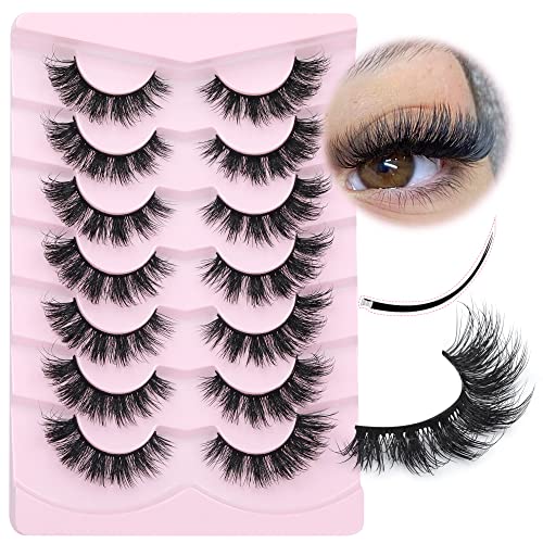 Mink Lashes Natural Look False Eyelashes Fluffy Flat Eyelashes 3D ...
