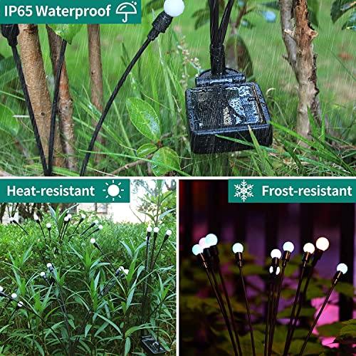 FOCUSKY Solar Garden Lights,Firefly Lights Solar Outdoor, 4Pack 10...