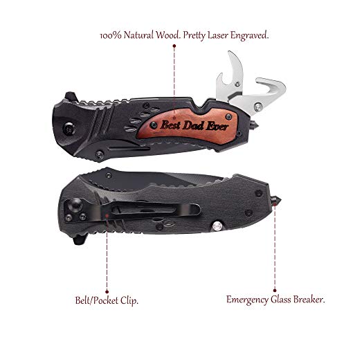 Engraved Pocket Knife-Personalized Knife for Father-Best Dad Ever-...