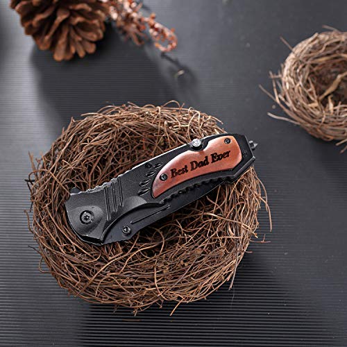 Engraved Pocket Knife-Personalized Knife for Father-Best Dad Ever-...