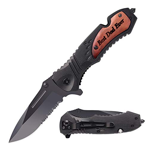 Engraved Pocket Knife-Personalized Knife for Father-Best Dad Ever-...