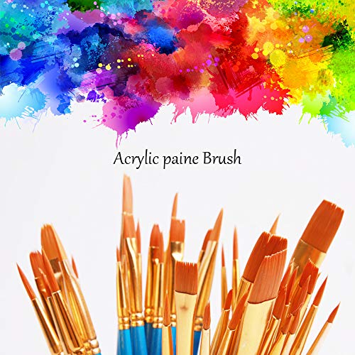 Foeran Paint Brushes Set,3 Pack 30 Pcs Round Pointed Tip Paint Bru...