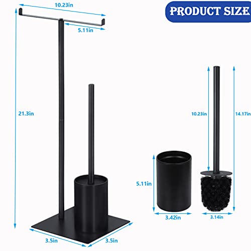 Fogein Toilet Paper Holder Stand with Toilet Brush Holder, Freesta...